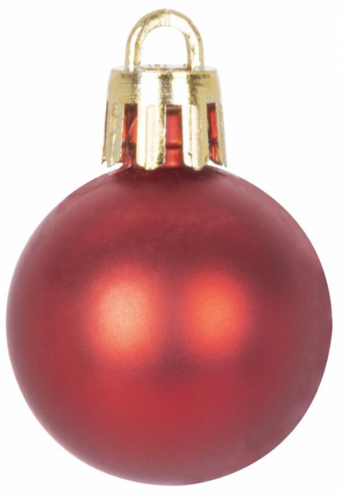 Set 24 de globuri rosii pentru Craciun din plastic, diametru 3 cm, magic home [3]