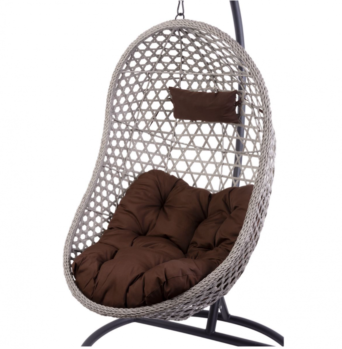 Balansoar pentru gradina Strend Pro MALUKU, max 120kG, rattan artificial, perne incluse [2]