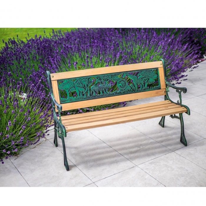 Banca de gradina Mini Jumanji, metal/lemn, 82 x 39 x 50 cm, Strend Pro [2]