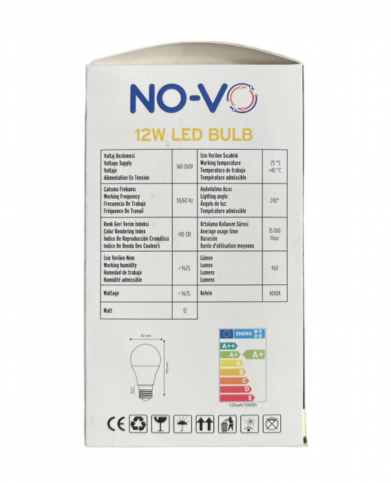 Bec LED, 12W, 960lm, E27, 4000K, 230V [3]