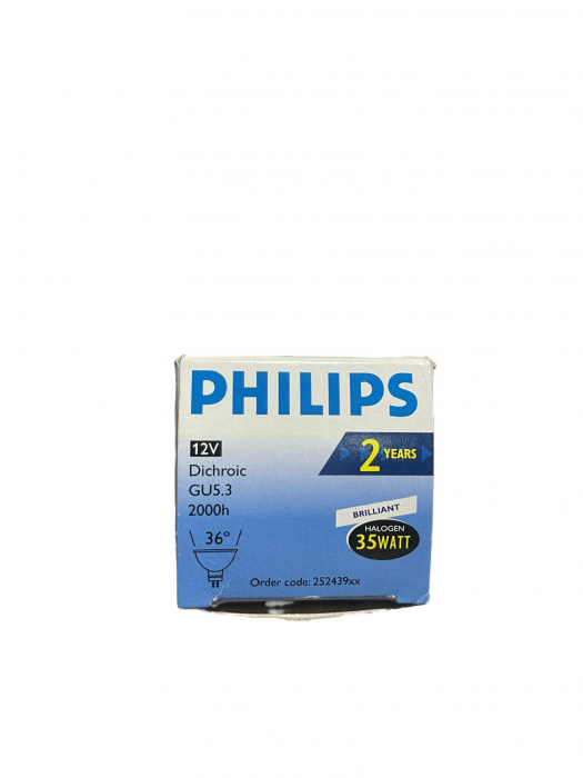 Bec Philips pentru spot, halogen, 35W, GU5.3, 12V [2]