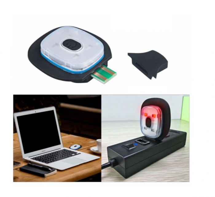 Caciula cu LED reincarcabila prin USB, Strend Pro Grey, unisex, 4xSMD, Li-Ion [6]