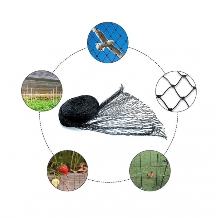 Plasa pvc contra pasarilor, verde inchis, 4x10 m [2]