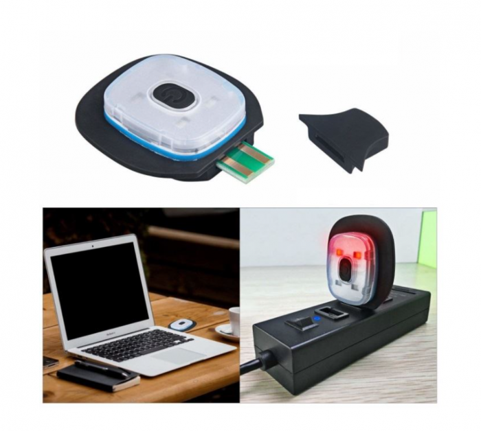 Caciula cu led reincarcabila, Strend Pro Blue, unisex, marime universal, USB, 4xSMD, Li-Ion [4]
