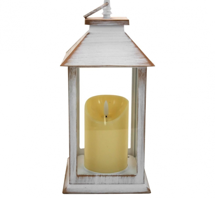 Felinar decorativ, LED, alb, 3xAAA, 14x14x33 cm [2]