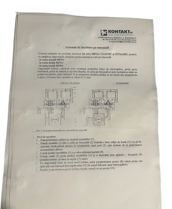 Carcasa pentru 3 prize, montaj aparent, 22x8x3 cm, gama Mega Clasic, KONTAKT SIMON [4]