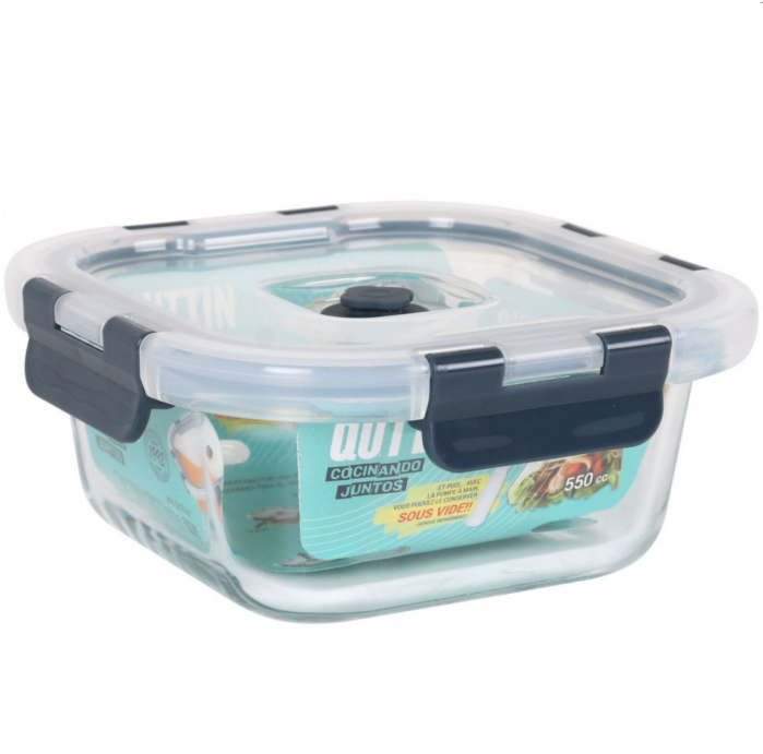 Caserola cu capac etans, capacitate 550 ml, 14.5x14.5x6.5 cm, Quttin [2]