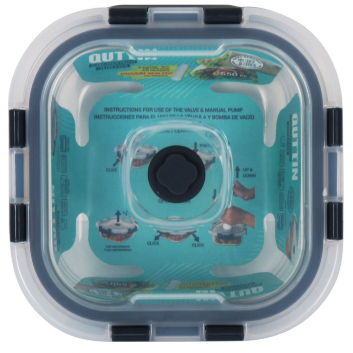 Caserola cu capac etans, capacitate 550 ml, 14.5x14.5x6.5 cm, Quttin [3]