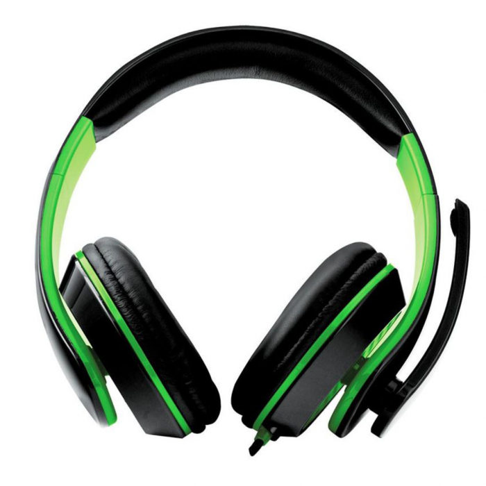 Casti audio de gaming Esperanza Condor XY909 , Microfon incorporat, Tehnologie cu fir , Sunet stereo, Semnal zgomot 105 db , Supraariculare, Cablu de 2 m , Negru/Verde [4]