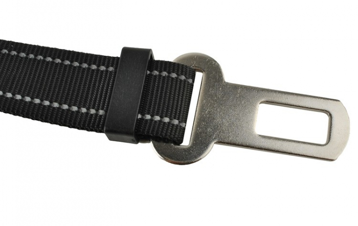 Centura de siguranta pentru catei, neagra, 100-130cm, reglabila [5]