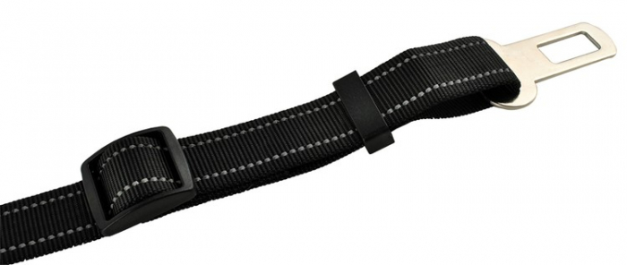 Centura de siguranta pentru catei, neagra, 100-130cm, reglabila [4]