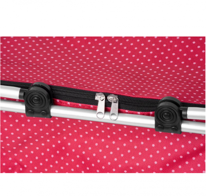 Cos pentru cumparaturi, model buline, rosu, max 5 kg, 47x28x25 cm, Jela [6]