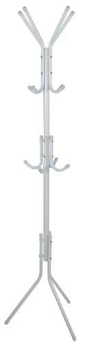 Cuier pentru hol, tip pom, 3 nivele, 12 agatatori, metal, negru, 170 cm, alb [3]