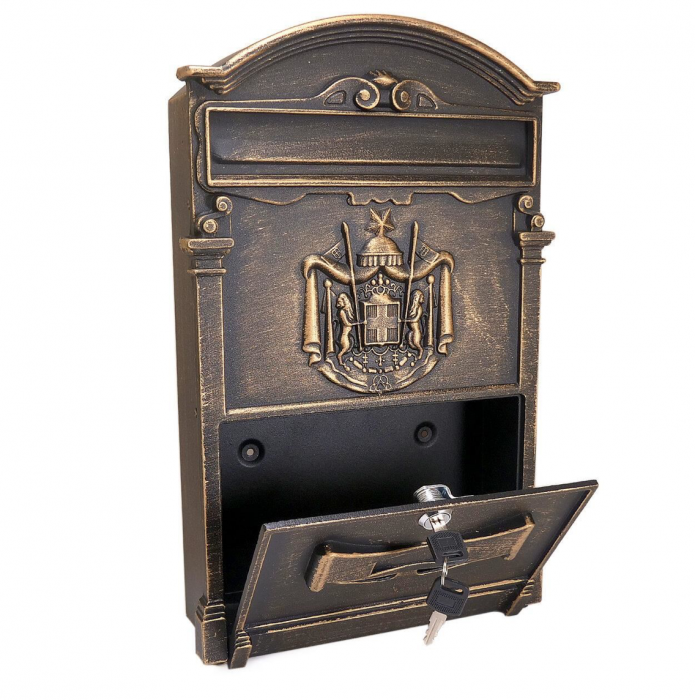Cutie postala aluminiu, bronz antic [3]