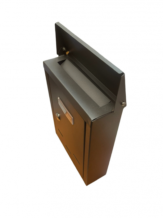 Cutie postala din otel galvanizat cu deschidere frontala, negru, 18x6x26cm [3]