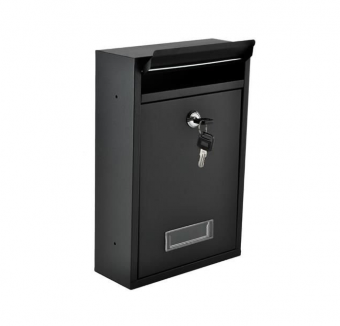 Cutie postala, otel galvanizat, negru, 21.7x8.5x32 cm, Malatec [12]