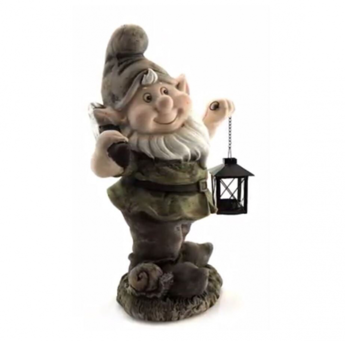 Decoratiune gradina Strend Pro Gecco 918, pitic cu lampion, 25x20x45 cm [5]