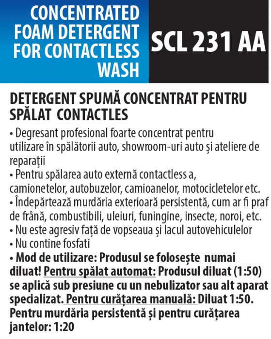 Detergent Concentrat Pentru Spălare Auto(Spuma activa) SCL 231 AA, 10 litrii, Medix Professional [2]