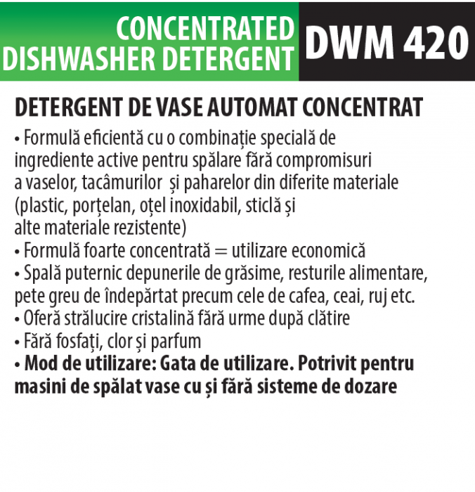 Detergent concentrat profesional pentru mașini de spălat vase, 10 litrii, Medix Professional [2]