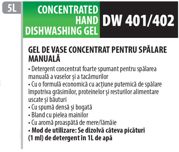 Detergent de vase concentrat cu parfum de lamaie pentru spălatul manual al veselei cu ingredient antibacterian, 5 litrii, Medix Professional [2]