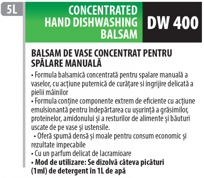 Detergent de vase premium concentrat cu balsam pentru spălatul manual al veselei cu ingredient antibacterian si parfum delicat de lacramioare., 5 litrii, Medix Professional [2]