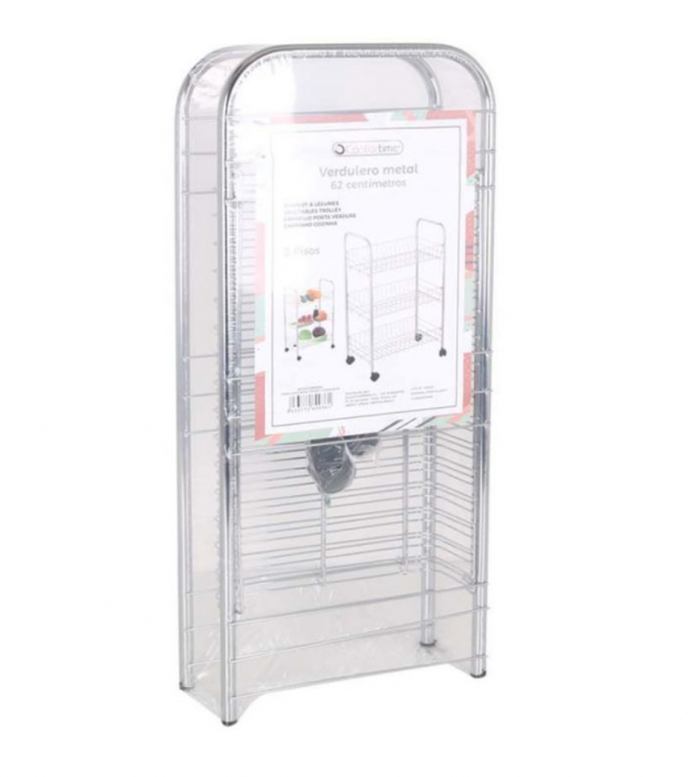 Etajera cu 3 rafturi metalice, multifunctionala cu roti, 40x26x62cm, Confortime [2]