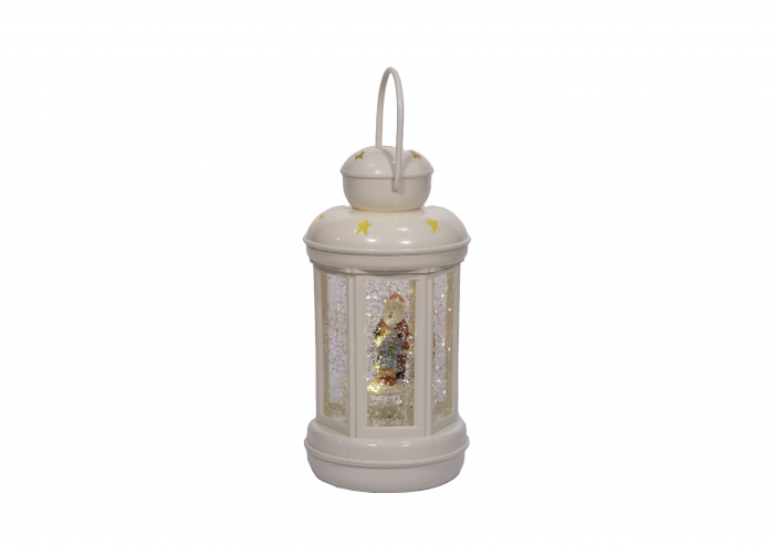 Felinar led cu Mos Craciun, decorativ, de Craciun, alb, 3xAAA, plastic, 10x10x25 cm, MagicHome [4]