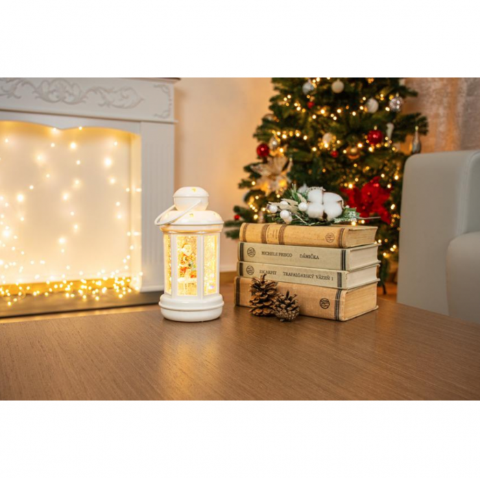 Felinar led cu Mos Craciun, decorativ, de Craciun, alb, 3xAAA, plastic, 10x10x25 cm, MagicHome [2]