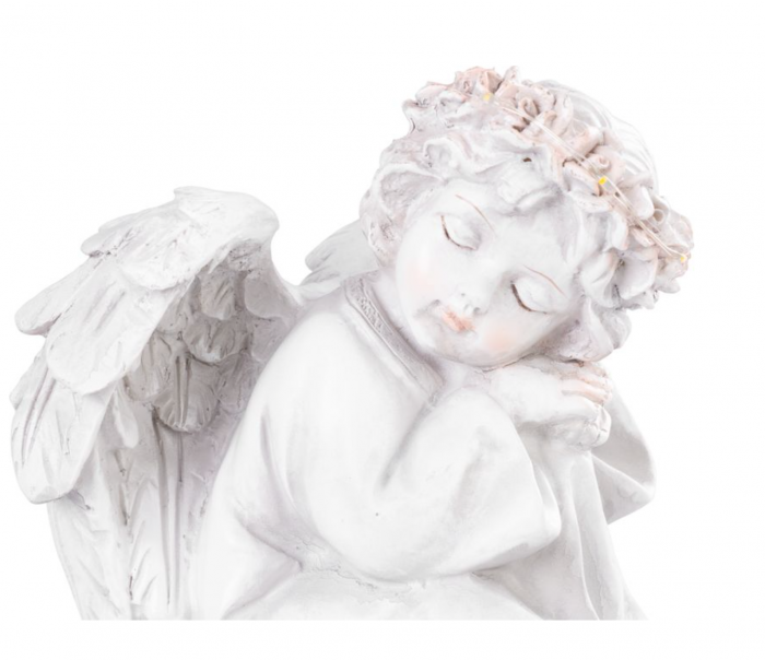 Figurina decorativa cu led MagicHome in forma de ingeras din polirasina, 15 x 15 x 14.5 cm [3]