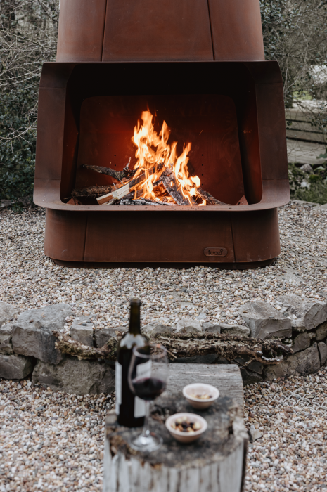 Fireplace Apollo din Oțel corten, 125 × 53 × 190 cm [4]