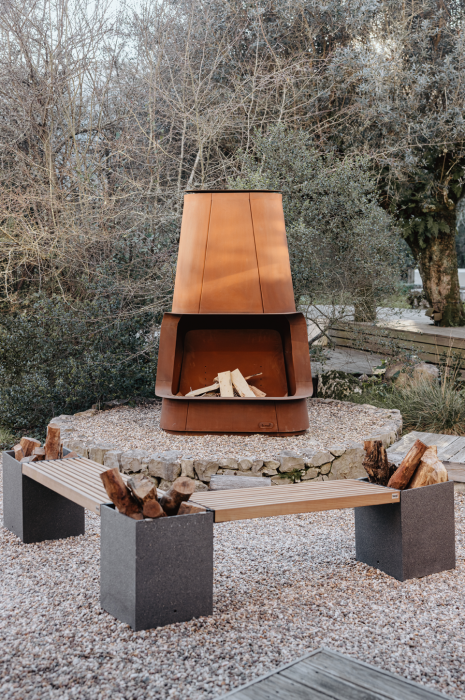Fireplace Apollo din Oțel corten, 125 × 53 × 190 cm [2]