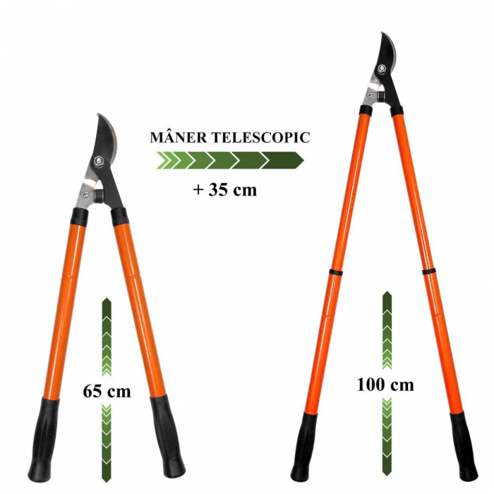 Foarfeca crengi, tip bypass, maner telescopic 65-100 cm, Strend Pro [3]