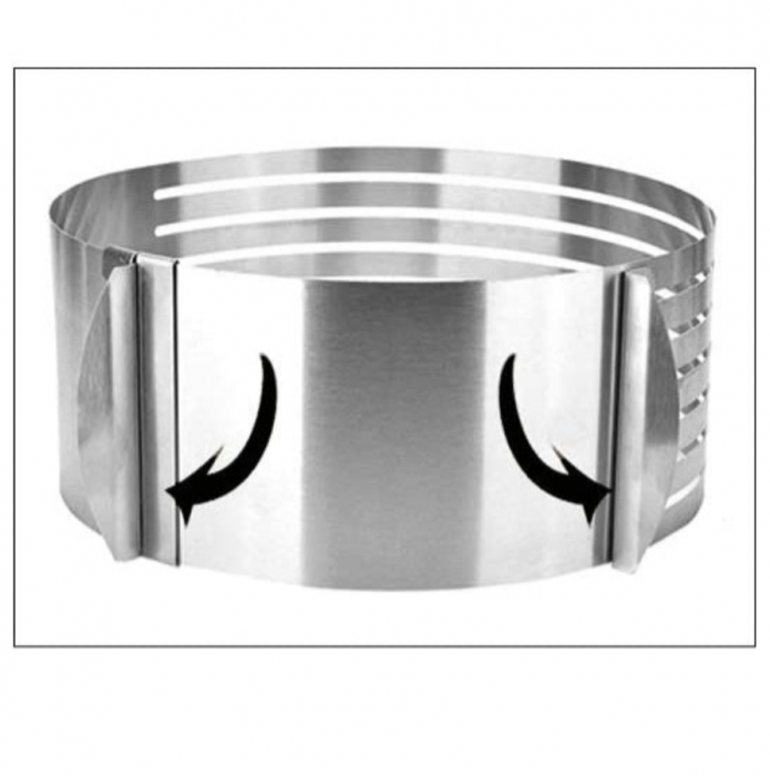 Forma inox extensibila pentru feliat blat tort pe orizontala, 24-30 cm [4]