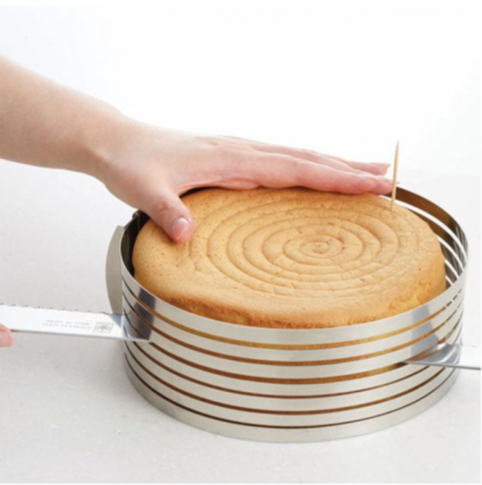 Forma inox extensibila pentru feliat blat tort pe orizontala, 24-30 cm [7]