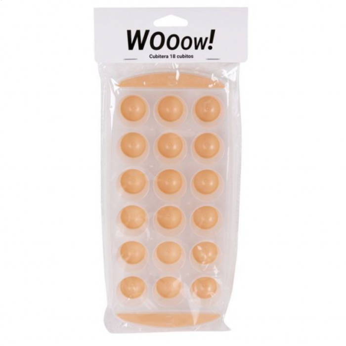Forma pentru gheata, Wooow, din silicon/plastic, 18 cuburi, 14x31x3cm, portocaliu [2]