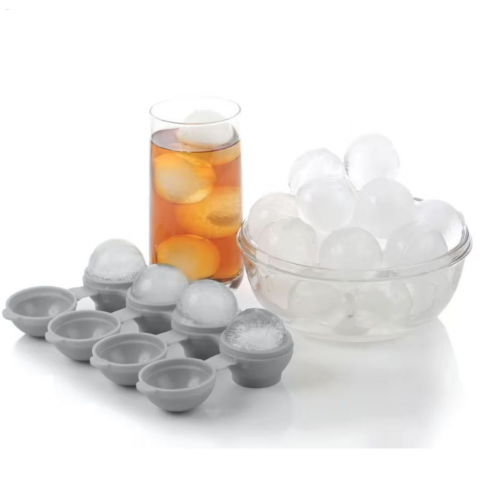 Forma silicon pentru 4 cuburi gheata in forma de sfera, silicon uz alimentar, 22 x 7 x 5cm, Quttin [4]