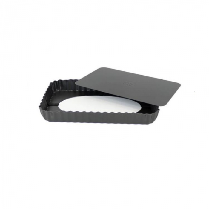 Forma tarte pentru cuptor, fund demontabil, dreptunghiulara, 27.3x20x3cm, Quttin [2]