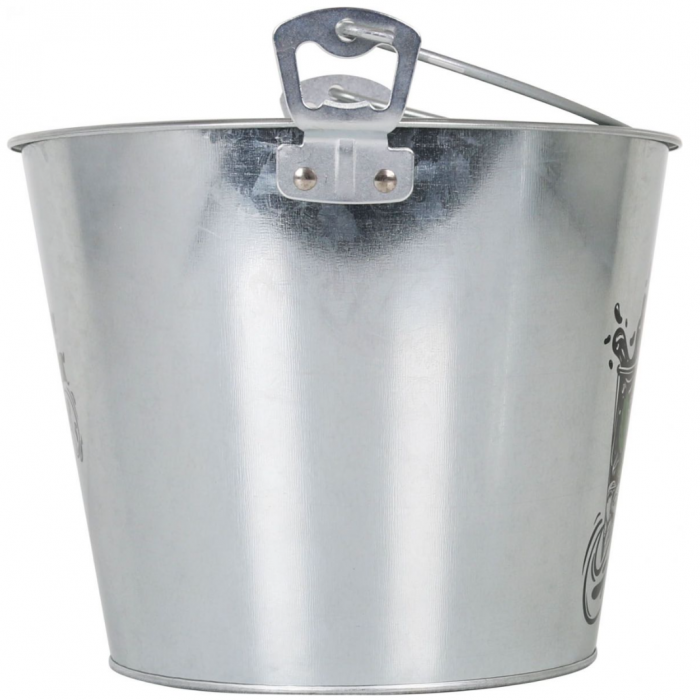 Galeata din otel galvanizat pentru servire bere cu deschizator sticle integrat, 5 litrii, 23x18x18cm, Privilege [2]