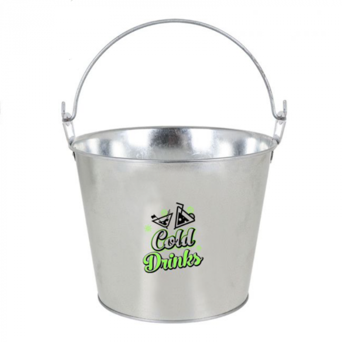 Galeata din otel galvanizat pentru servire bere cu deschizator sticle integrat, "cold drinks", 5 litrii, 23x18x18 cm, Privilege [2]