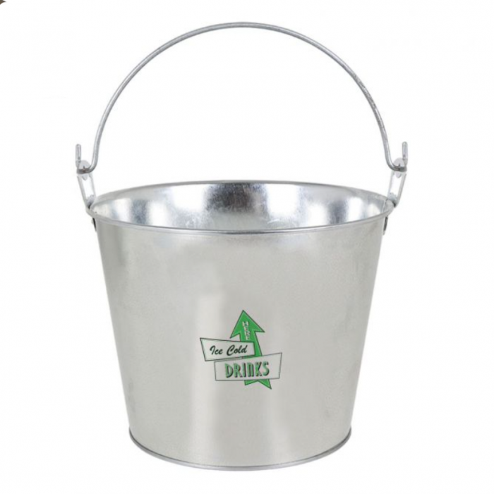 Galeata din otel galvanizat pentru servire bere cu deschizator sticle integrat, "ice cold drinks here", 5 litrii, 23x17x18 cm, Privilege [2]