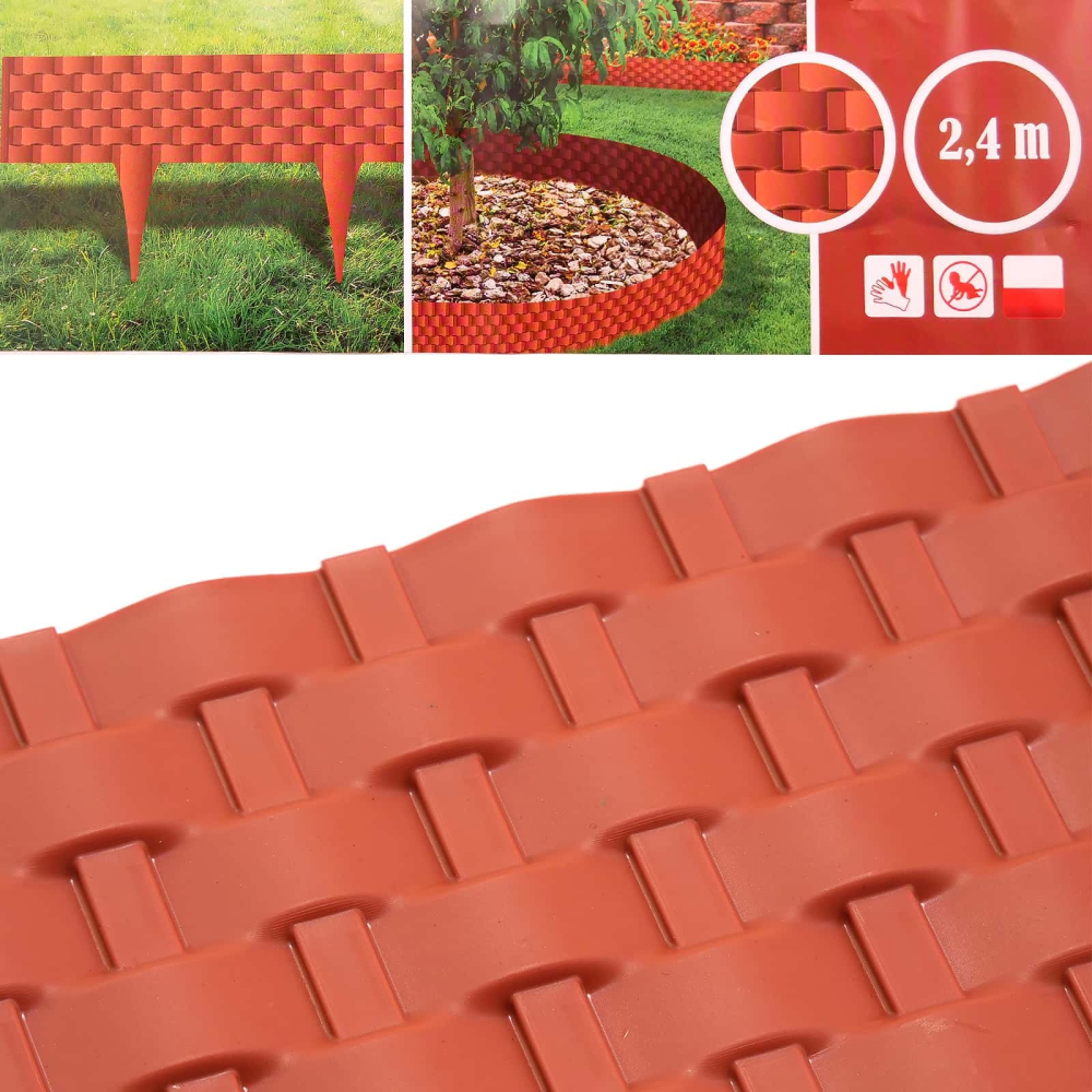 Gard pentru gradina din plastic flexibil, set 3 buc, 800x100/200 mm, 2.40 m [3]