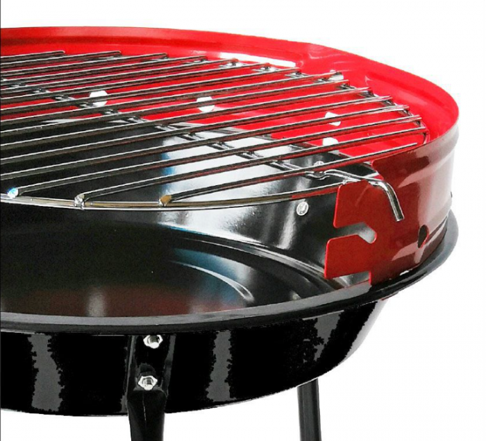 Gratar fix cu 3 picioarepe carbuni, grill reglabil si protectie anti vant, Algon, 42x35x45cm [2]