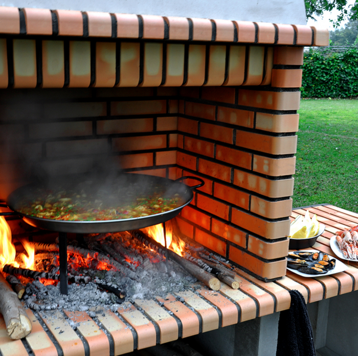 Gratar pentru gradina sines XL cu banc de lucru din beton si caramida, 178 × 70 × 255 cm [3]