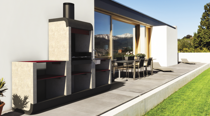 Gratar pentru gradina, SUD PLUS din beton, 81 × 60 × 220 cm [2]