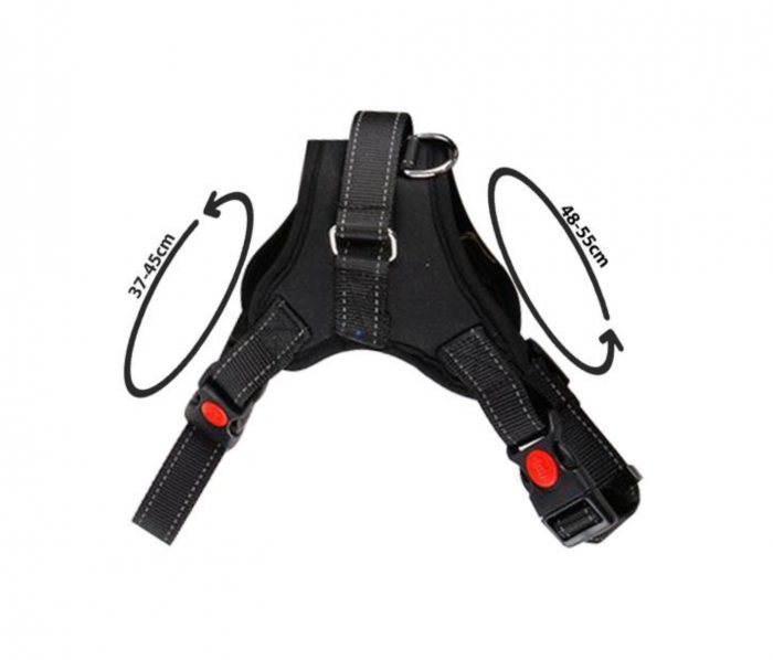 Ham pentru caine, ajustabil, PP si bumbac, negru, marimea S, max 22 kg [7]