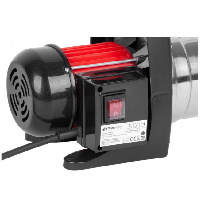 Kit pompa de gradina cu accesorii, Strend Pro MJP1000 Inox, 1000W, 57 l/min, IPX4 [5]