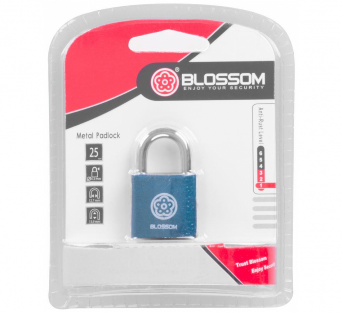Lacat din otel cu 3 chei, 25 mm Blossom [4]