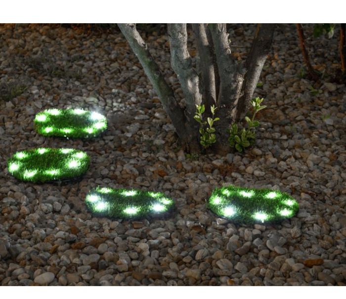 Lampa solara pentru gradina, 4 placi iarba, 4x 8 LED, AA, 24 cm [2]