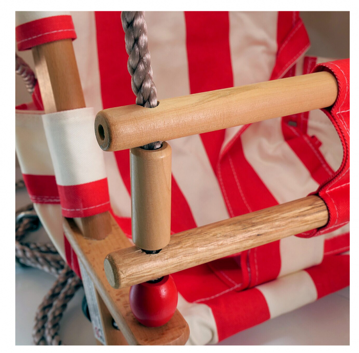 Leagan pentru copii, textil/lemn, rosu, max 70 kg, 36x24x45 cm [3]