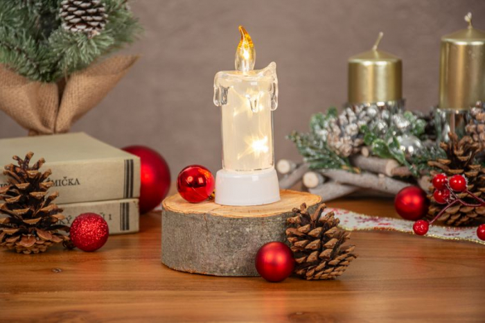 Lumânare MagicHome Crăciun, 3x LED, alb cald, pentru interior, 5x13,5 cm [3]